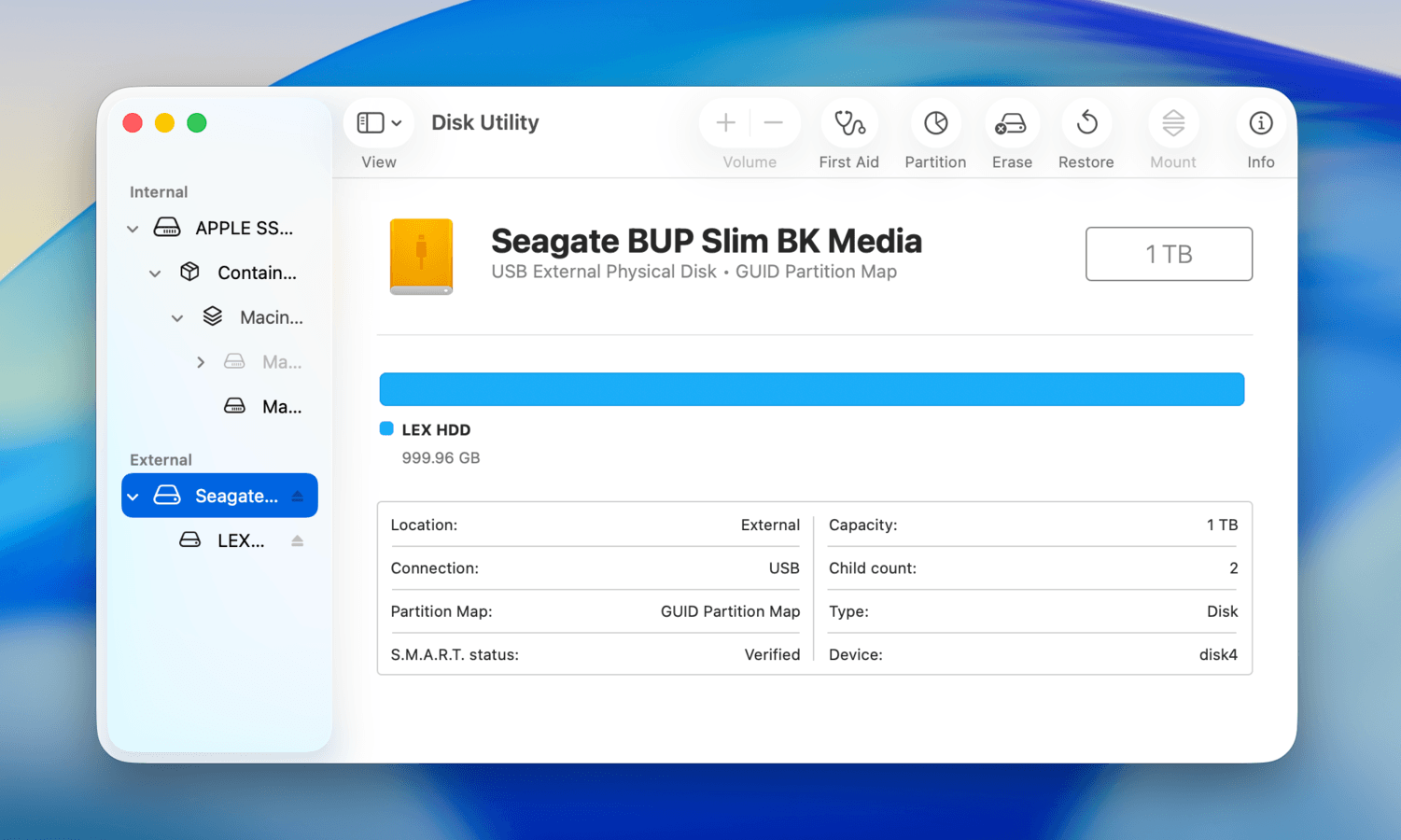 Erase button in Disk Utility