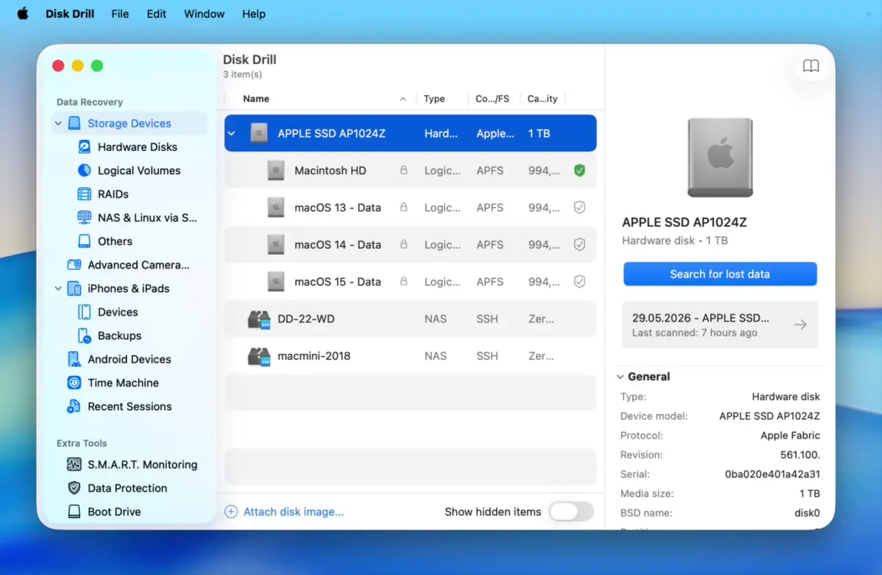 Disk Drill for macOS – internal logs